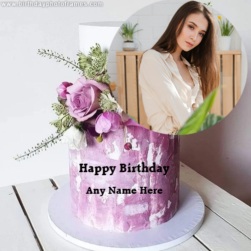 Free Birthday Cake Photo Frames Edit Name and Upload Photo
