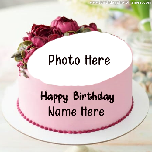 Happy Birthday wishes with their name and Photo on cake