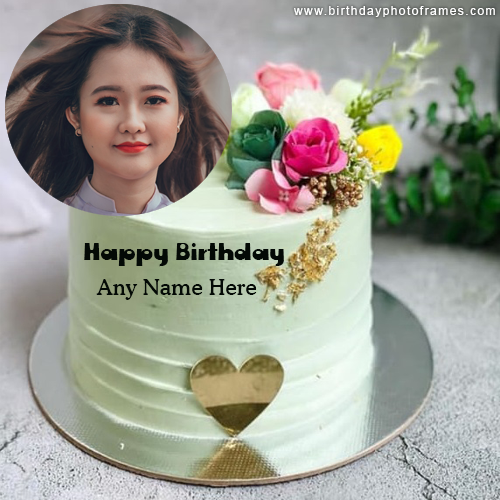 Birthday Cake Beautiful Name With Photo Frame Create Online