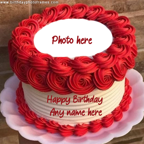Romantic Rose Birthday Wishes Cake With Name Generator