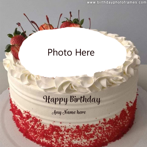Make Happy birthday wishes cake with name and photo edit